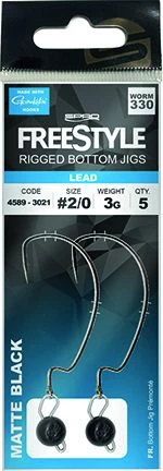 Freestyle Rigged Bottom Jigs Schwarz 3g