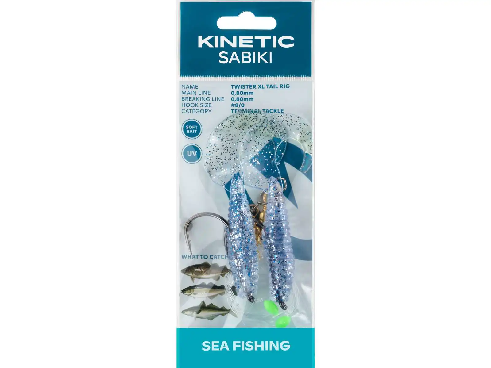 Kinetic Sabiki Twister XL Tail #8/0 130cm Blue Silver