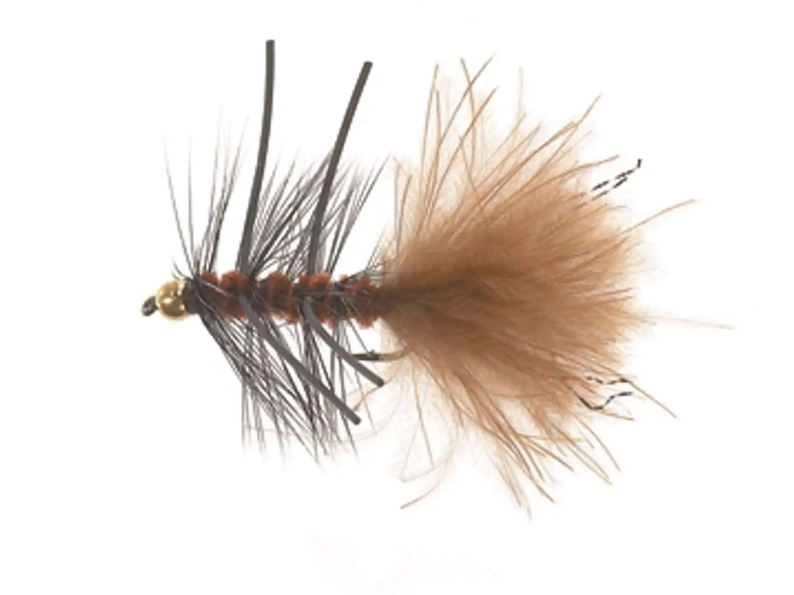 Unique Flies B.H. Rubber Leg Woolly Brown Daiichi 1720 #8