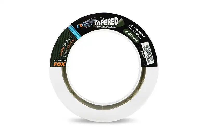 FOX Carp Exocet Pro Tapered Leader 12m Low Vis Green 0,33-0,50mm