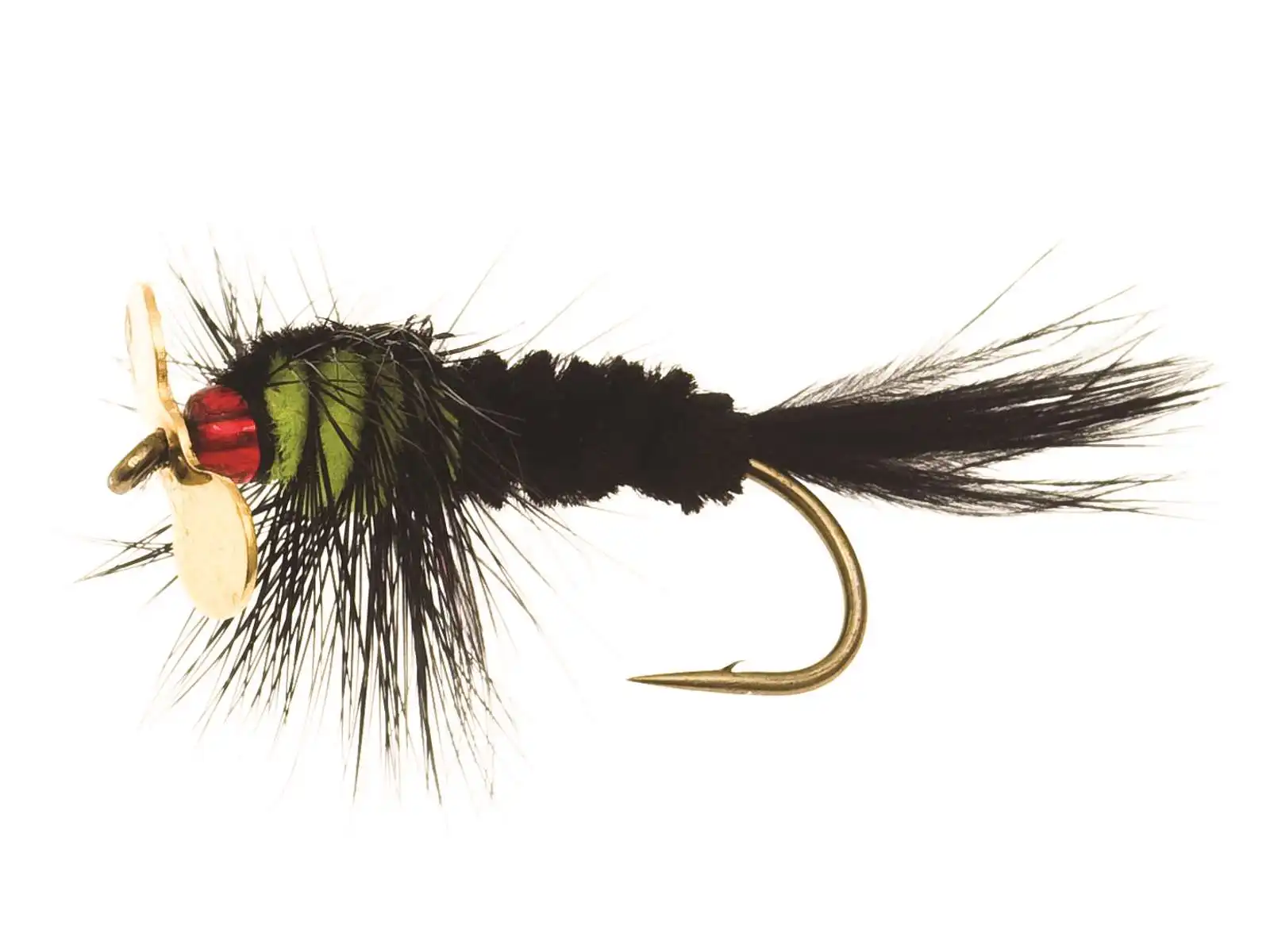 Unique Flies Montana Propeller Black/Flou Green Kamasan B170 #6