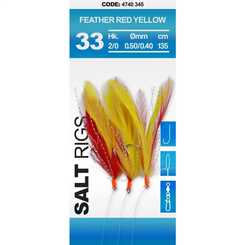 Spro 33 Salt Rig Feather #2/0 6H Red/Yellow