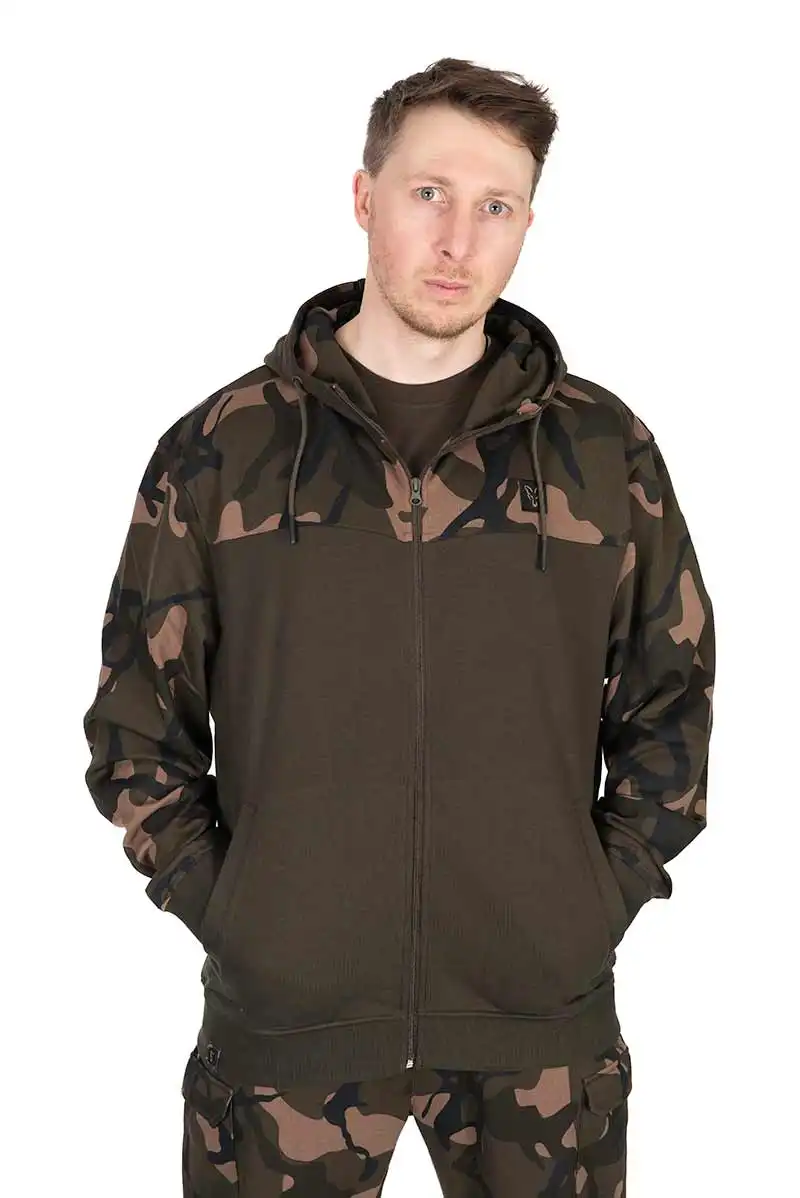 FOX Carp LW Split Zip Hoody Khaki/Camo #M