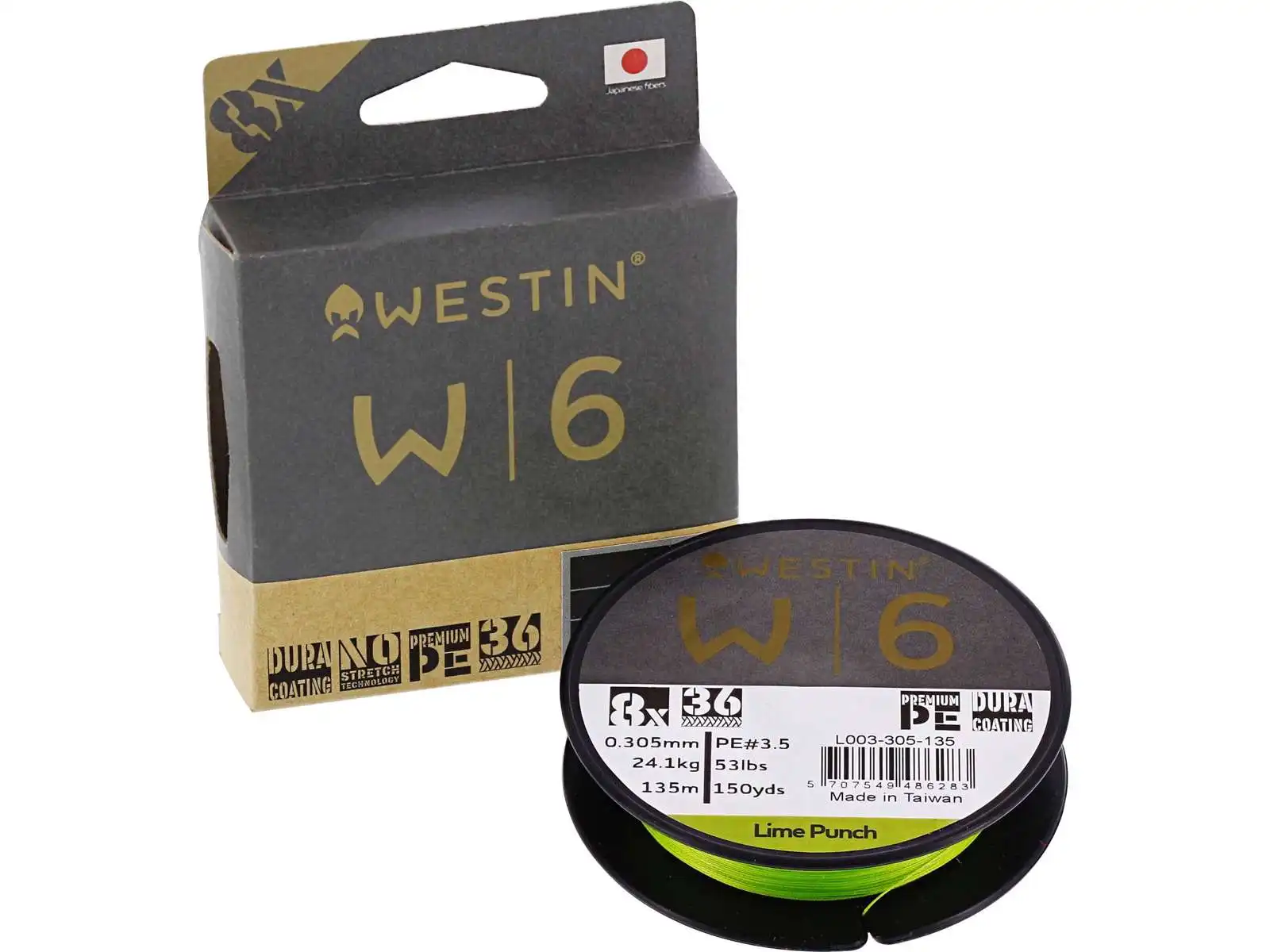 Westin W6 8 Braid 300m Lime Punch 0,41mm 40,2kg