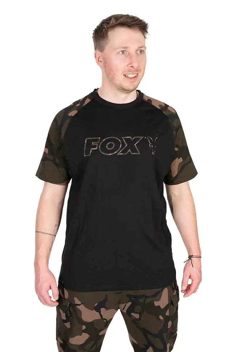 FOX Carp Outline T-Shirt Black/Camo #XXXL