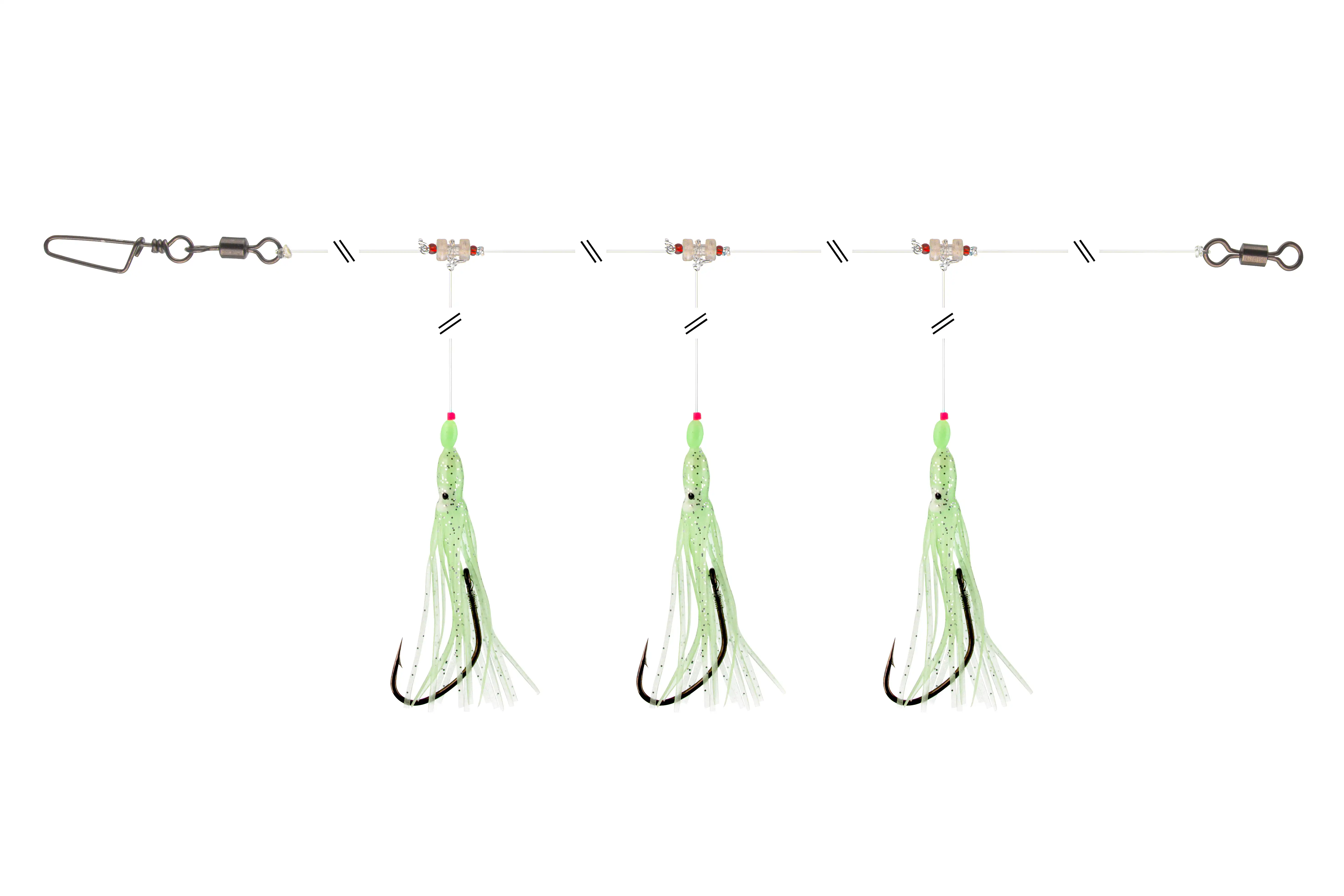 Daiwa GrandW. Dorsch/Köhler-Vorfach 7/0 1,5m Glow Octopus