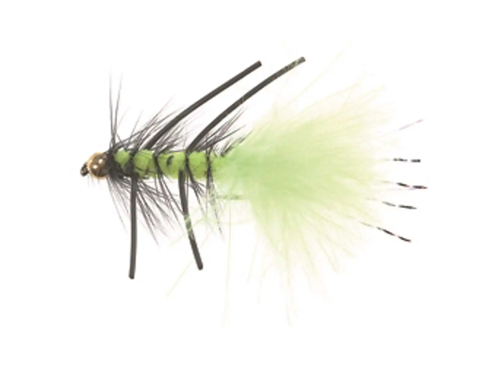 Unique Flies B.H. Rubber Leg Woolly Fluo Green Daiichi 1720 #8