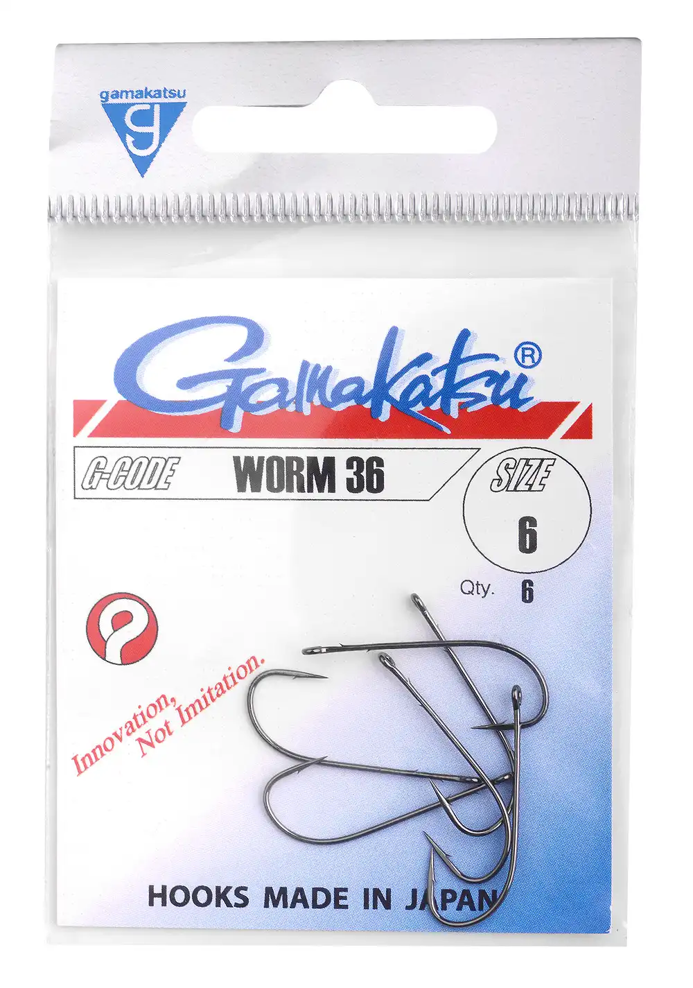 Gamakatsu Worm 36 Hooks NS Black #1/0