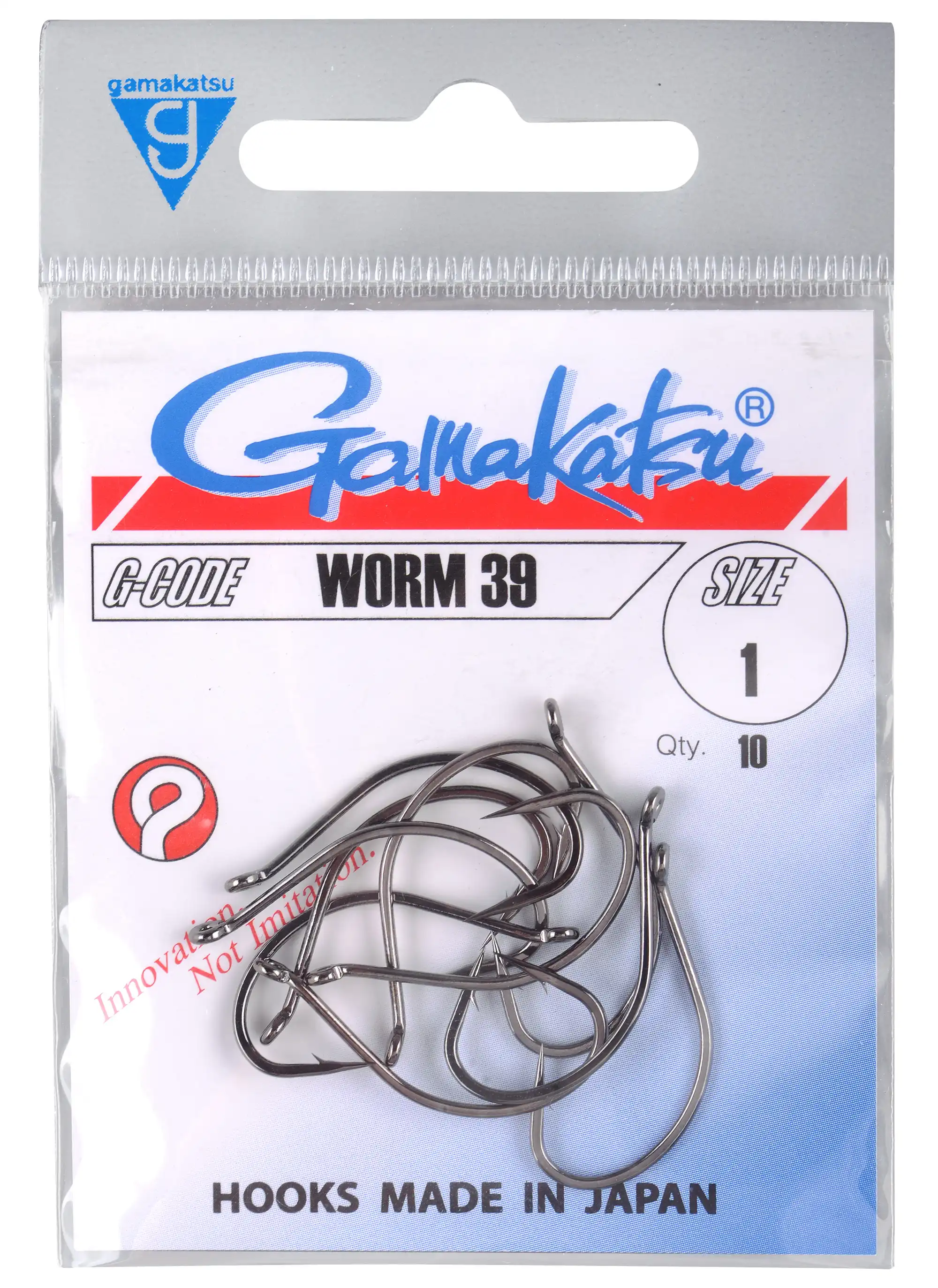 Gamakatsu Worm 39 Hooks NS Black #2