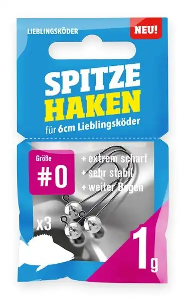 Lieblingsköder Jigköpfe Spitze Haken #0 1g