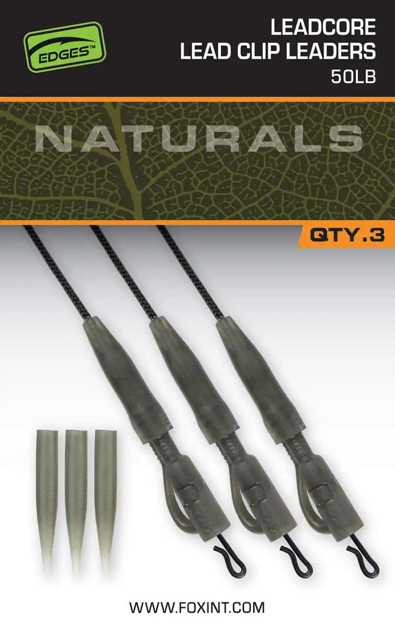 FOX Carp EDGES Naturals Leadcore Power Grip Lead Clip Leaders