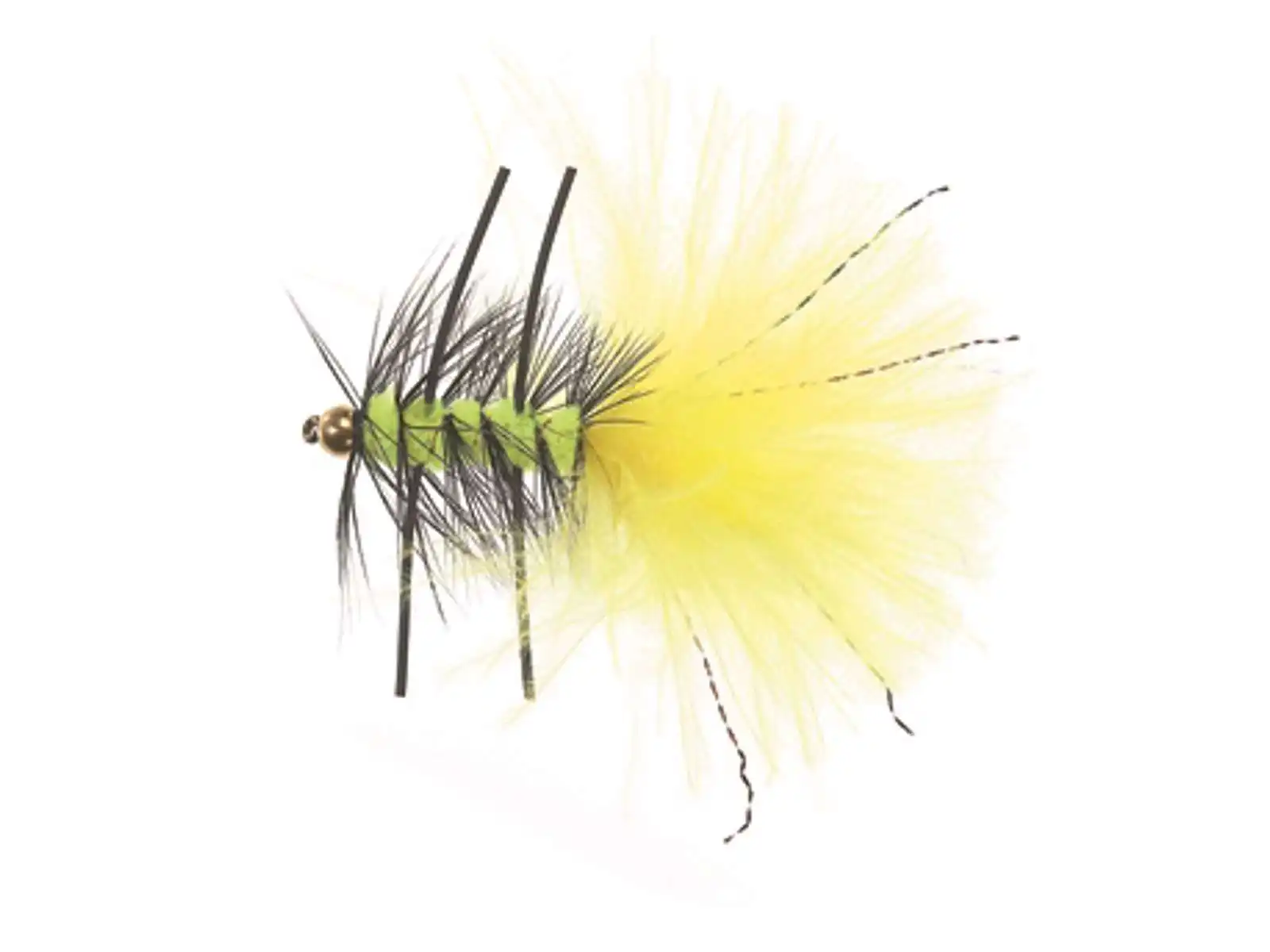 Unique Flies B.H. Rubber Leg Woolly Fluo Yellow Daiichi 1720 #8