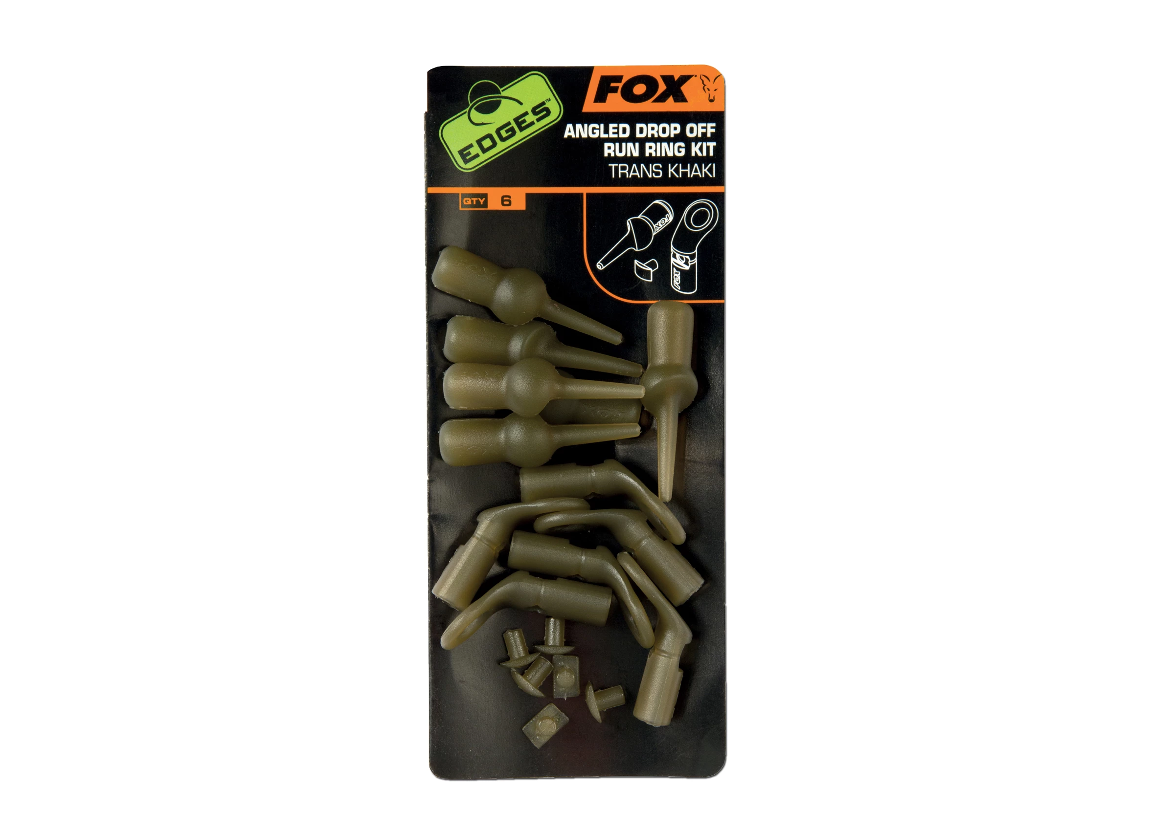 FOX Carp Edges Angled Drop Off Run Ring Kit Trans Khaki