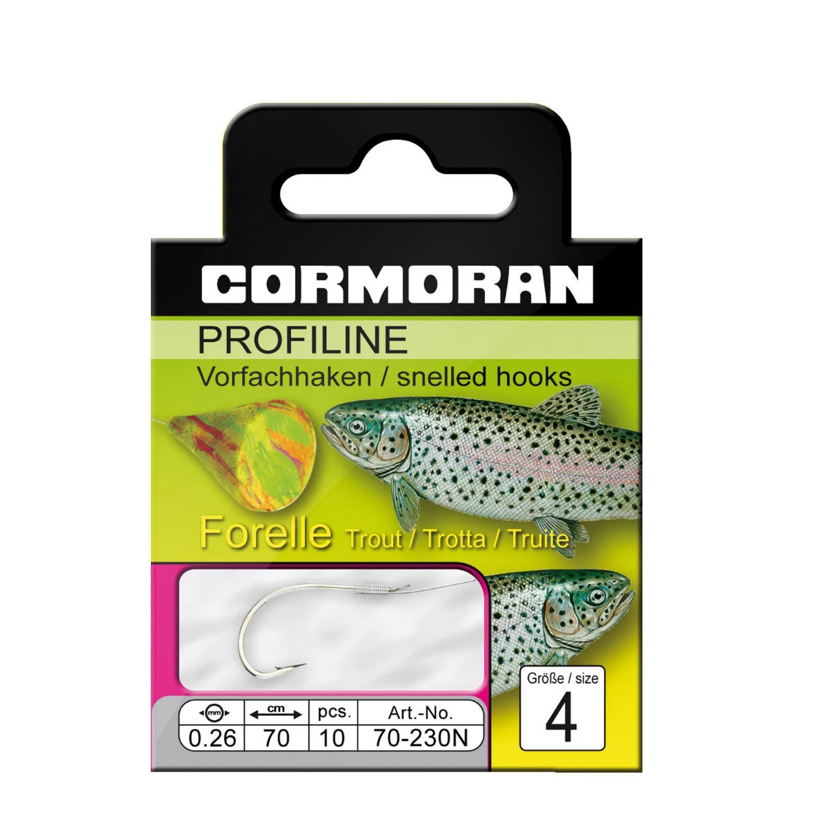 Cormoran Profiline Haken Forelle #12 70cm 0,20mm