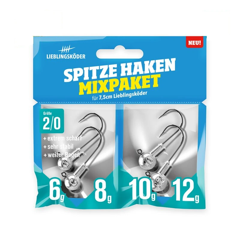 Lieblingsköder Jigköpfe Spitze Haken Mixpaket #2/0