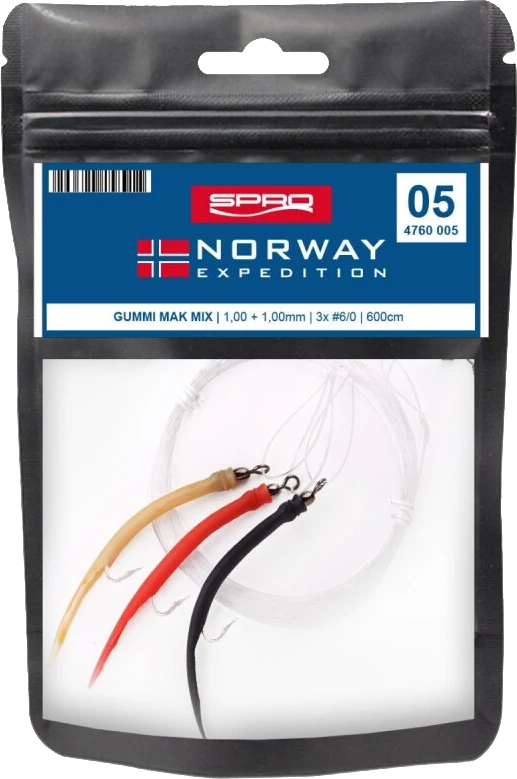 Spro Norway Expedition Rig 5 Gummi Maki Mix Gr.6/0 600cm 1,0mm 3 6m