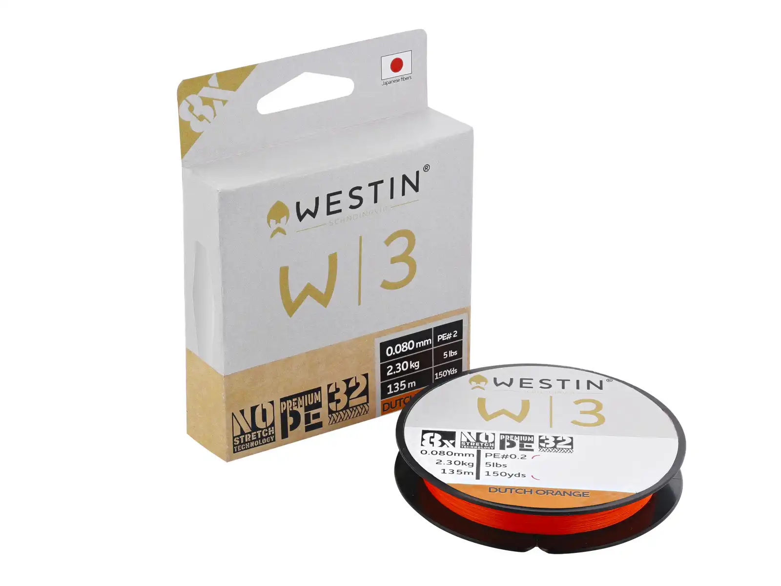 Westin W3 8-Braid 135m Dutch Orange 0,26mm 16,5kg