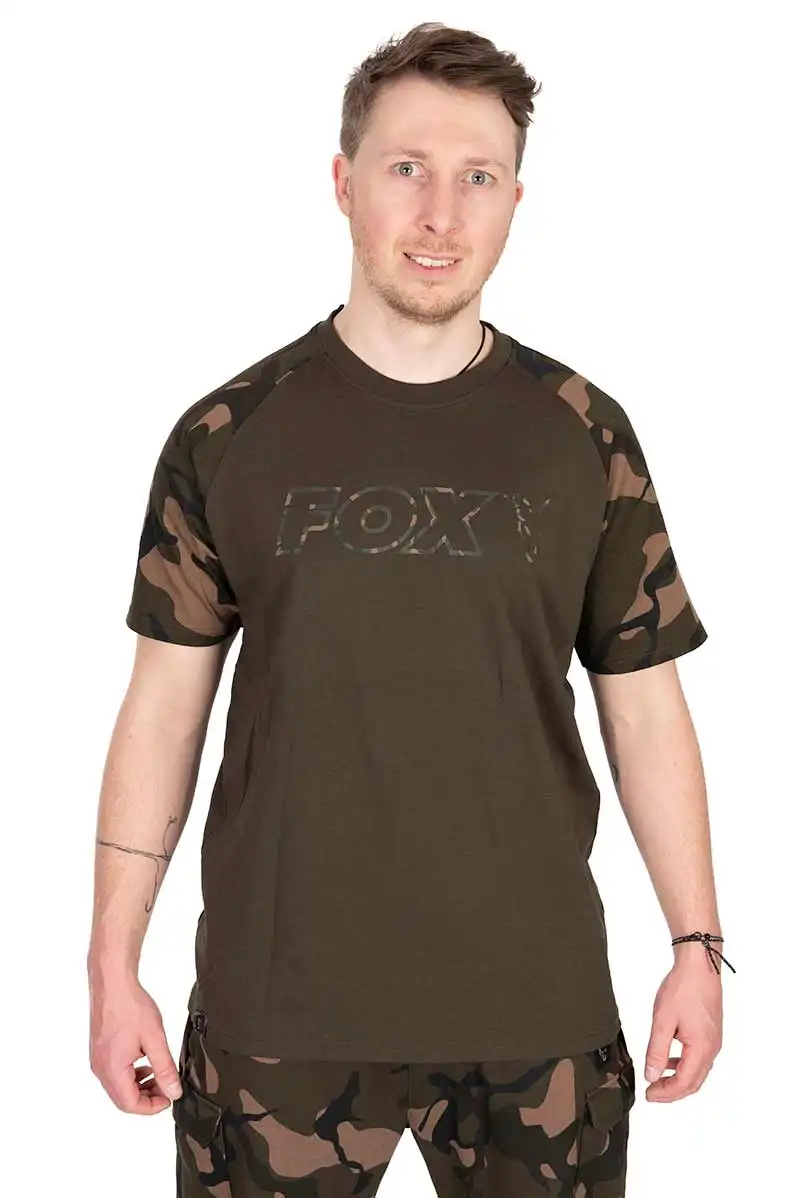 FOX Carp Outline T-Shirt Khaki/Camo #XXL