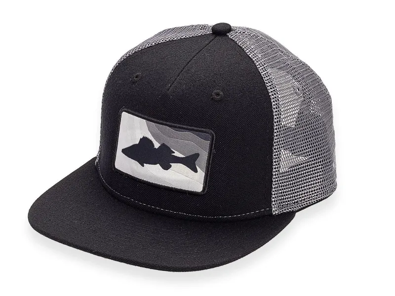 Camo-Tackle Snapback Cap Zander Schwarz Dunkelgrau