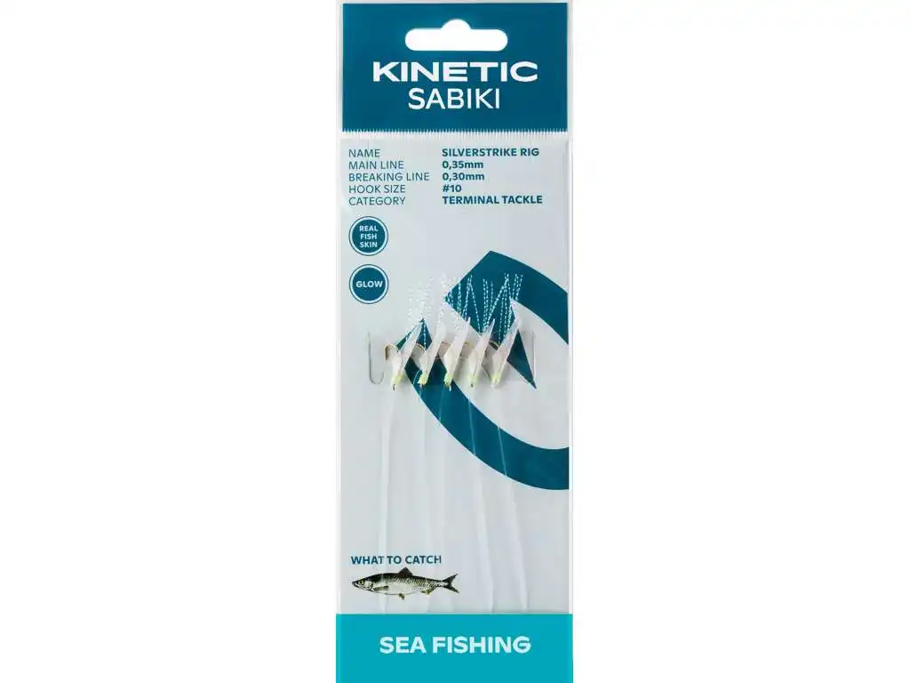 Kinetic Sabiki Silver Strike #10 150cm Fishskin Flash