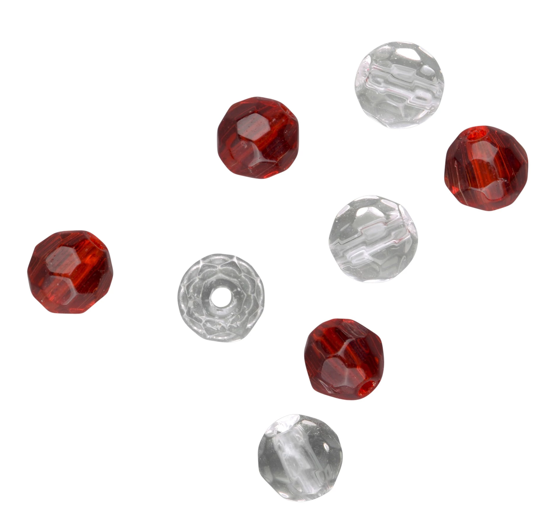 Spro Faceted Glass Beads 6,00mm Rot Weiß