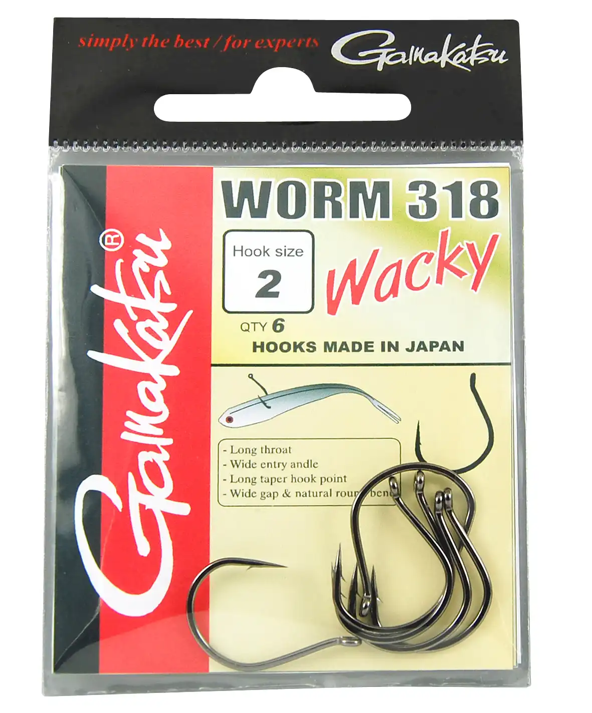 Gamakatsu Worm 318 Wacky Hooks NS Black #2